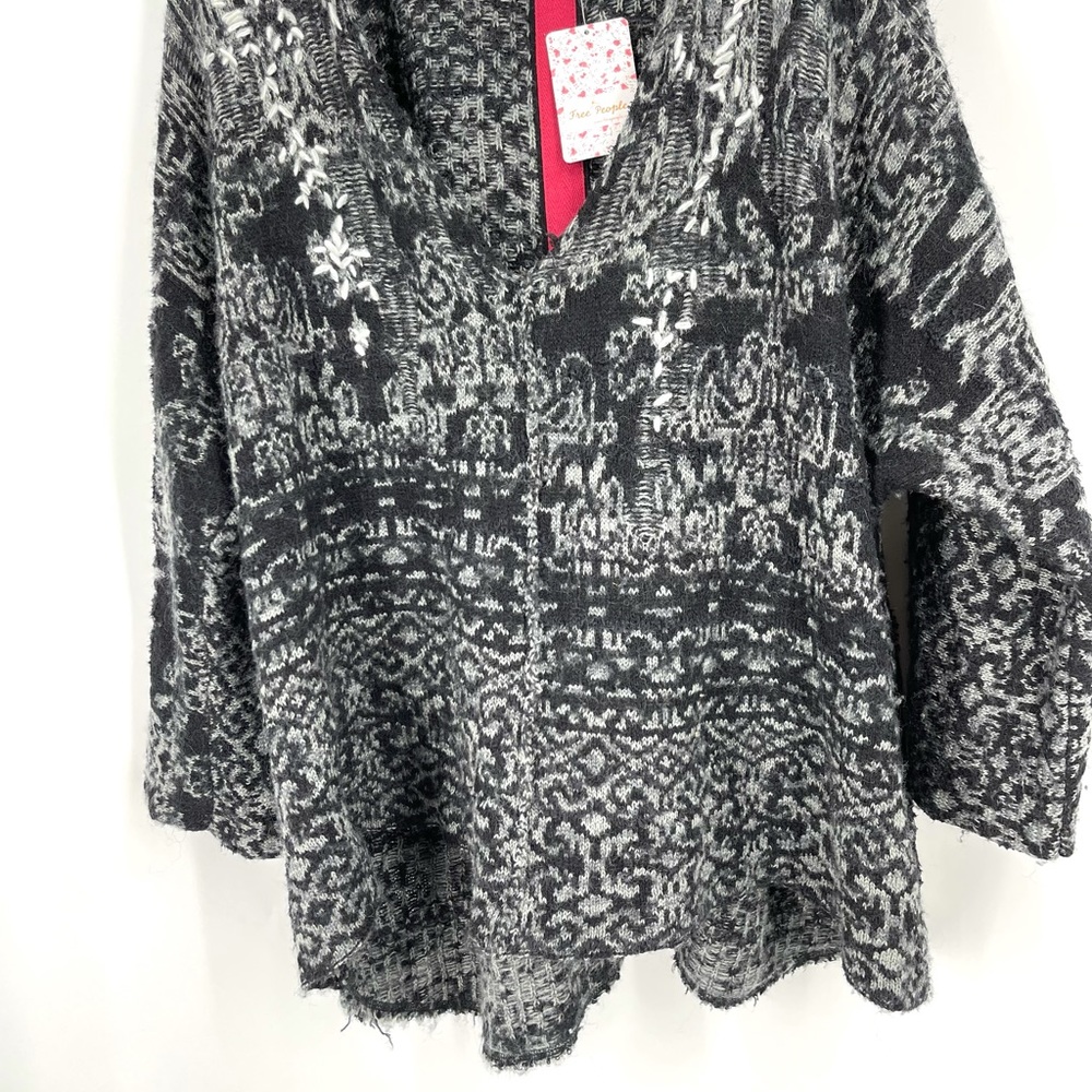 ✨NWT Free People Oversized Slouchy Boho Fuzzy Wool Alpaca Hooded Grunge Sweater - Picture 14 of 16